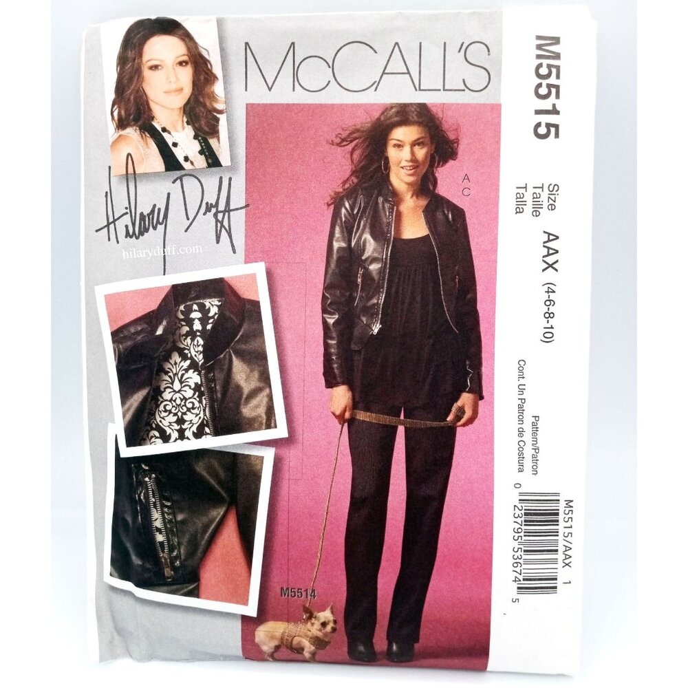 McCalls Pattern M5515 Sz 4-10 Hilary Duff Misses Lined Jacket and Pants Uncut